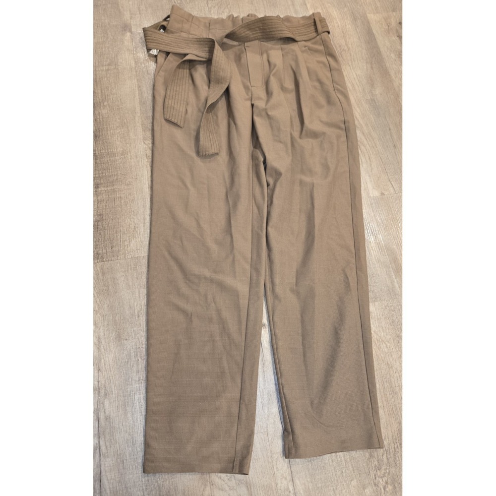 Athleta Skyline Plaid Pant II Women's Size 6 Pleated Pockets Sash‎ Tie Waist